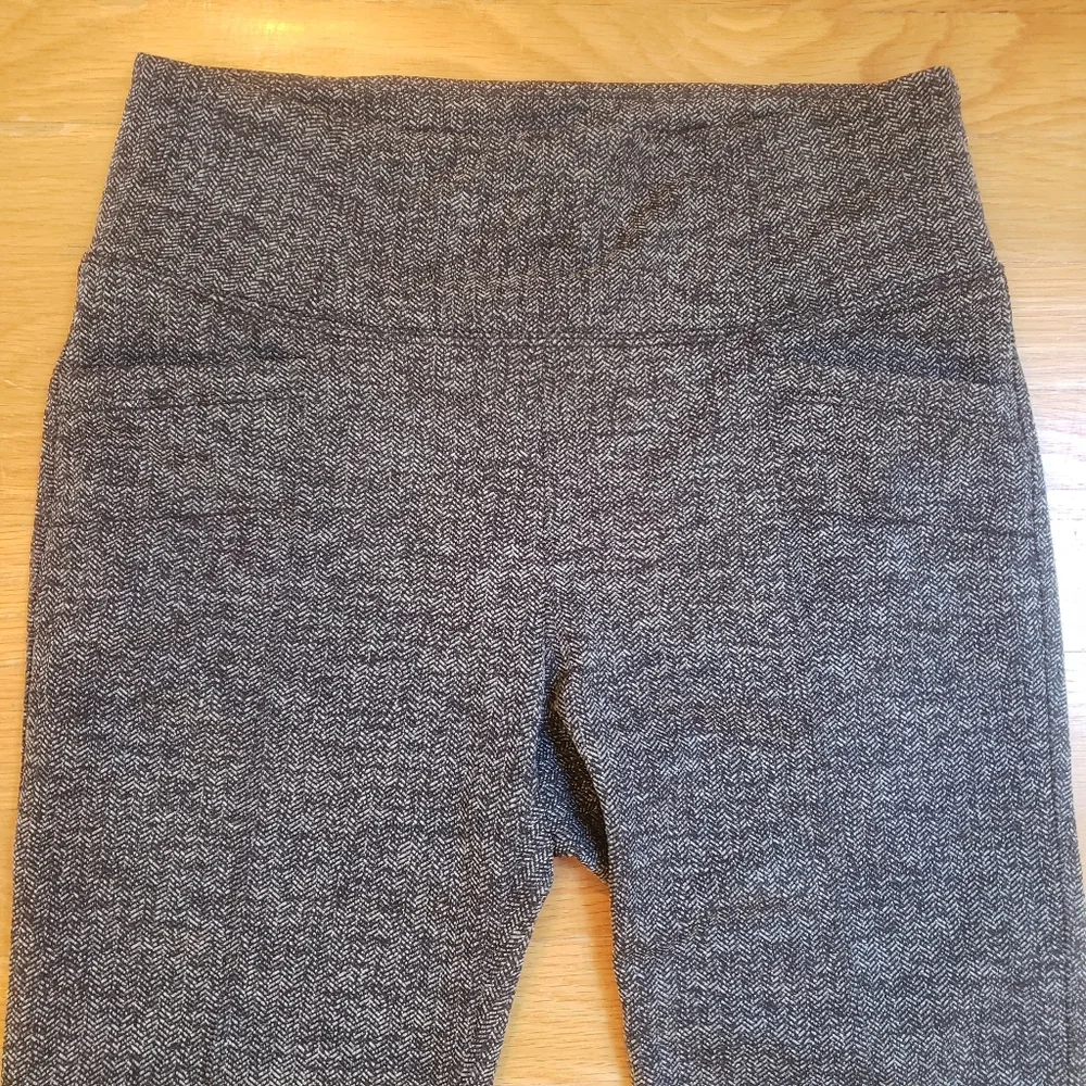 Athleta Herringbone High Waisted Leggings Pockets Medium Tall Charcoal Gray Grey - Picture 8 of 13